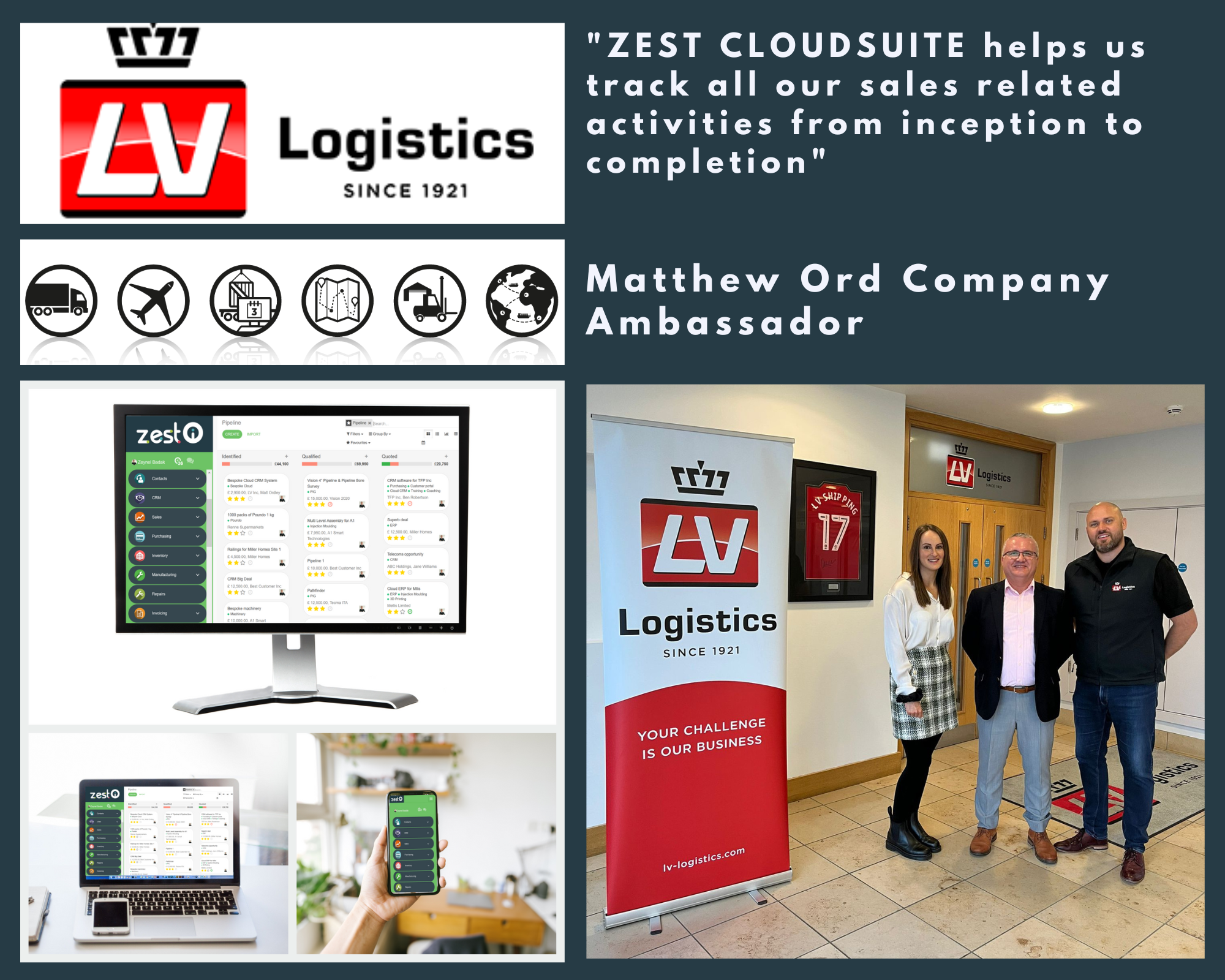ZEST I/O Cloud software customer LV Logistics UK